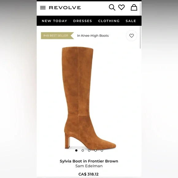 ✨BNIB Sam Edelman Sylvia Brown Suede Boots- Wide Calf 7.5 ✨🤎 - Picture 11 of 12